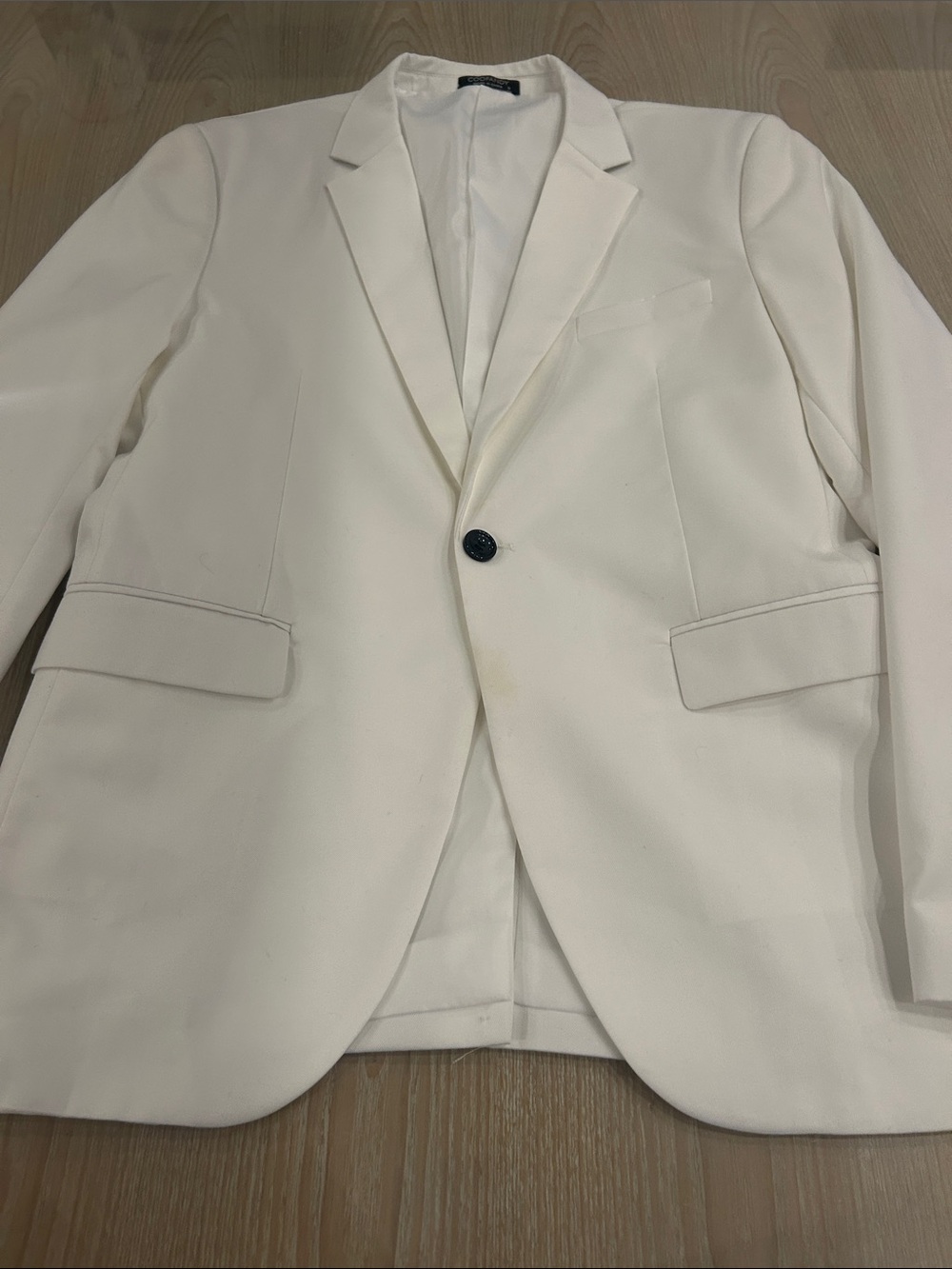 Men's Ivory Single-Breasted Blazer - Tailored Smart Fit